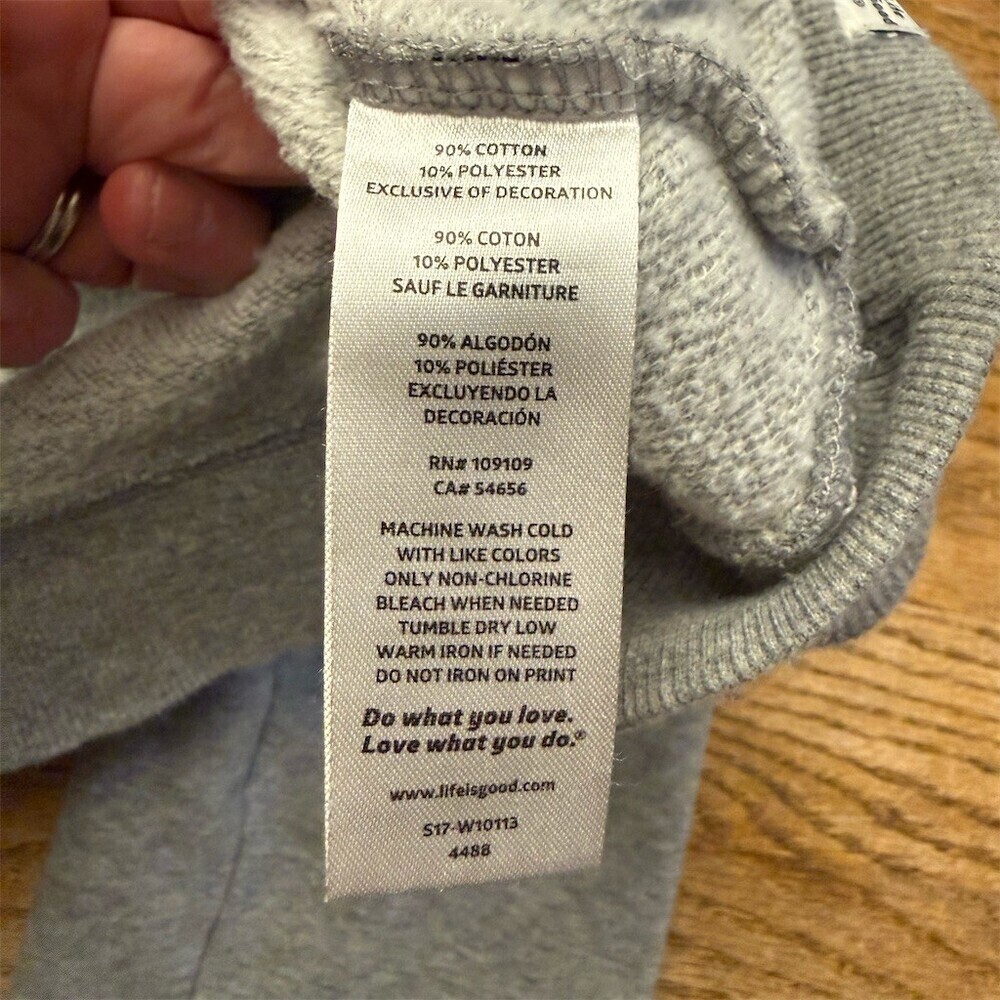 Life is Good Womens Sweatshirt XL Heather Gray Fleece Pullover - Picture 4 of 5